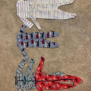 Bundled Name Brand Long Sleeve Baby Boy Pajamas.